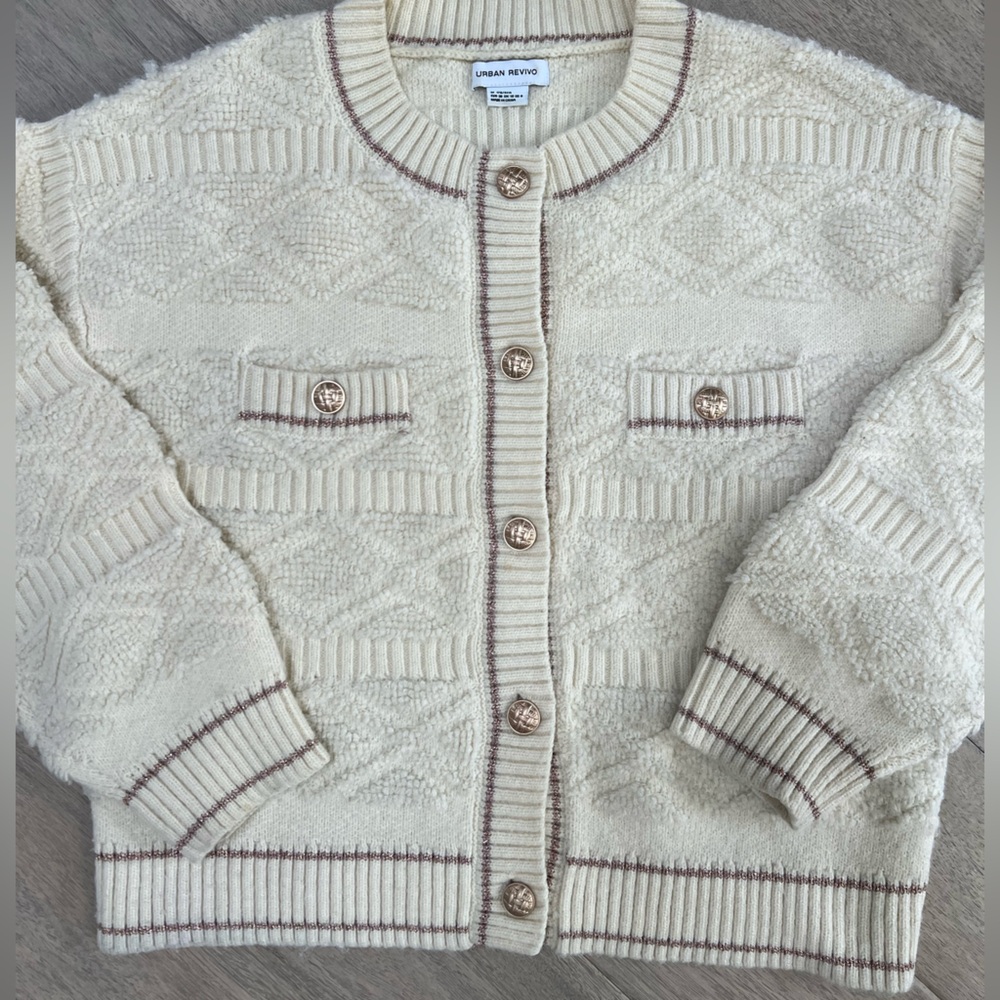 Urban Revivo Cream Button-Up Cardigan - Picture 2 of 4